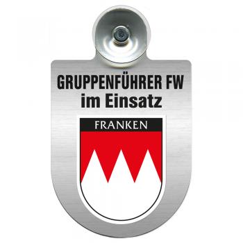 Einsatzschild Windschutzscheibe incl. Saugnapf - Gruppenführer Feuerwehr im Einsatz - 309750 Region Franken