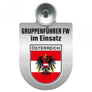 Einsatzschild Windschutzscheibe incl. Saugnapf - Gruppenführer Feuerwehr im Einsatz - 309750 Region Österreich