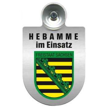 Einsatzschild Windschutzscheibe incl. Saugnapf -Hebamme im Einsatz - incl. Regionen nach Wahl - 309357 -