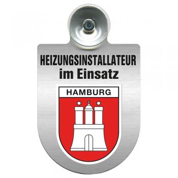 Einsatzschild Windschutzscheibe incl. Saugnapf - Heizungsinstallateur im Einsatz - 393817 - Region Hamburg
