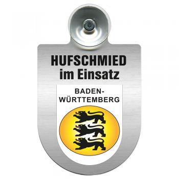 Einsatzschild Windschutzscheibe - Hufschmied im Einsatz - 309391- incl. Regionenwappen