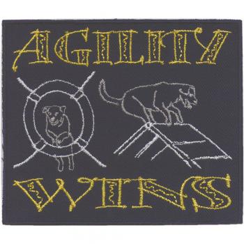 AUFNÄHER Applikation Bügelbild - Agility Wins Huskey - Gr. ca. 10 x 9 cm - 04578