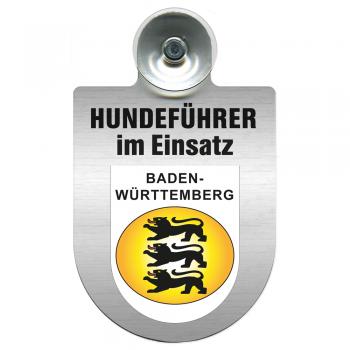 Einsatzschild Windschutzscheibe incl. Saugnapf - Hundeführer im Einsatz - 309381-1 Region Baden-Württemberg