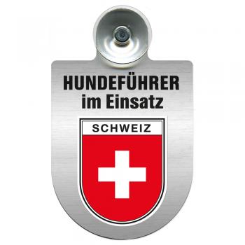 Einsatzschild Windschutzscheibe incl. Saugnapf - Hundeführer im Einsatz - 309381-22 - Region Schweiz