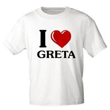 T-Shirt mit Print -I LOVE GRETA - 10247/2 weiß Gr. L