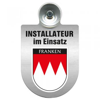 Einsatzschild Windschutzscheibe incl. Saugnapf - Installateur im Einsatz - 309727 - Region Franken