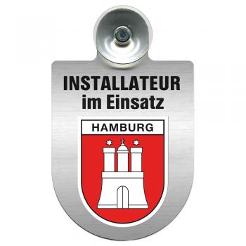 Einsatzschild Windschutzscheibe incl. Saugnapf - Installateur im Einsatz - 309727 - Region Hamburg
