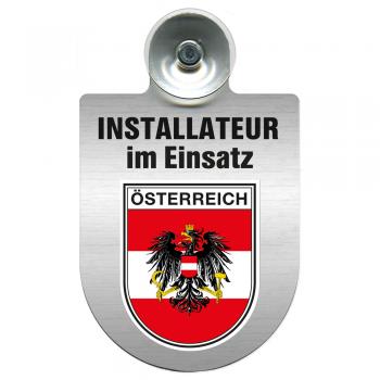 Einsatzschild Windschutzscheibe incl. Saugnapf - Installateur im Einsatz - 309727 - Region Österreich
