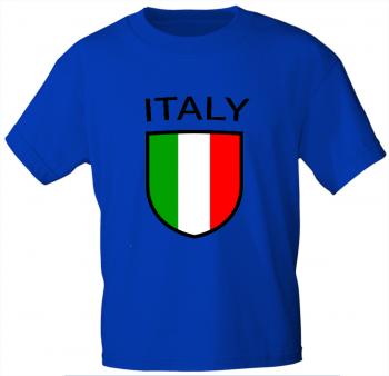 Kinder T-Shirt mit Print - Italy Italien - 76070 royalblau Gr 98/104