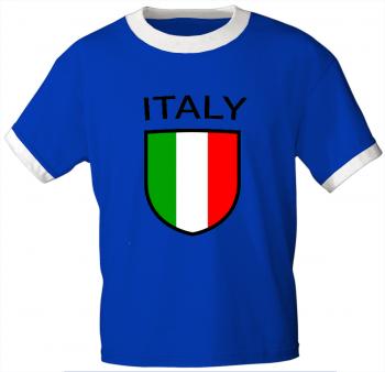 T-Shirt mit Print Flagge Fahne Italiy italien - 76370 royalblau Gr.S-XXl
