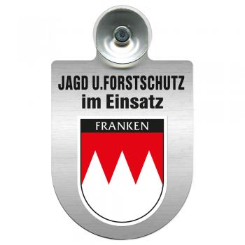 Einsatzschild für Windschutzscheibe incl. Saugnapf - Jagd + Forstschutz im Einsatz - 309729-18 Region Franken