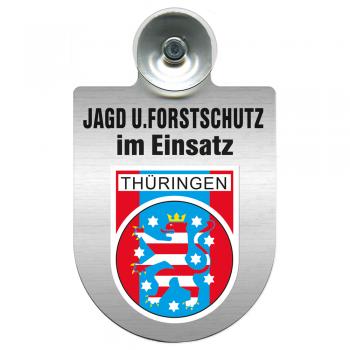 Einsatzschild für Windschutzscheibe incl. Saugnapf - Jagd + Forstschutz im Einsatz - 309729-13 Region Thüringen