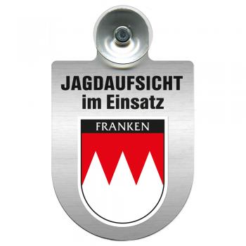Einsatzschild Windschutzscheibe incl. Saugnapf - Jagdaufsicht im Einsatz - 309370-18 -Region Franken