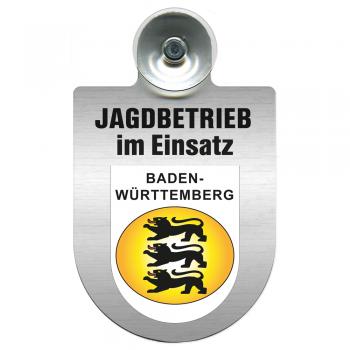 Einsatzschild Windschutzscheibe incl. Saugnapf - Jagdbetrieb im Einsatz - 309730 - Region Baden-Württemberg