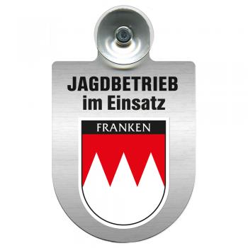 Einsatzschild Windschutzscheibe incl. Saugnapf - Jagdbetrieb im Einsatz - 309730 - incl. Regionen nach Wahl