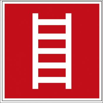 Hinweis- Schild - Brandschutzkennzeichen - Leiter - nach BGV A8, DIN 4844 und Arbeitsstättenverordnung 20 x 20 cm - K127/92