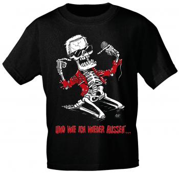 T-Shirt unisex mit Print - Und wie ich wieder.... - von ROCK YOU MUSIC SHIRTS - 10783 schwarz - Gr. M