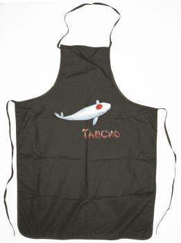 Grillschürze mit Print - KOI Tancho - KO176 schwarz
