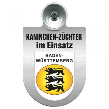 Einsatzschild Windschutzscheibe incl. Saugnapf - Kaninchenzüchter im Einsatz - 309361-1 - Region Baden-Württemberg