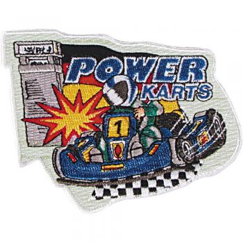Aufnäher – POWER KARTS - 04765 - Gr. ca. 10,5 x 8,5 cm - Patches Stick Applikation