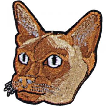 Aufnäher - Katzenkopf braun - 00930 - Gr. ca. 5 x 5 cm - Patches Stick Applikation
