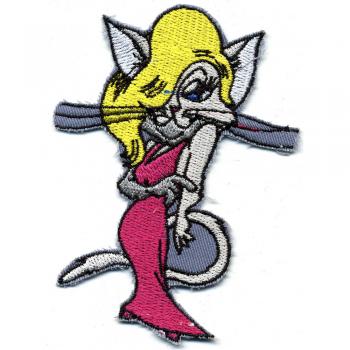 Aufnäher - Katzendame Cartoon - 01815 - Gr. ca. 7,5 x 10,5 cm - Patches Stick Applikation