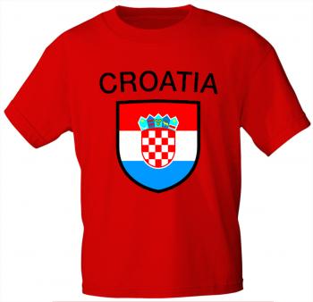 Kinder T-Shirt mit Print - Kroatien - 76087 - rot - Gr. 110/116