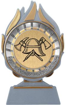 Kunstoffständer mit Feuerwehr- Emblem/ Pokal mit Feuerwehr- Emblem ca. 9 x 15cm - 70053
