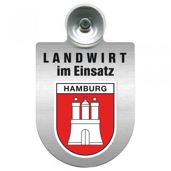 Einsatzschild Windschutzscheibe incl. Saugnapf  - Landwirt im Einsatz - 309369-15 - Region Hamburg