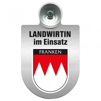 Einsatzschild Windschutzscheibe incl. Saugnapf - Landwirtin im Einsatz - 309738-18 Region Franken
