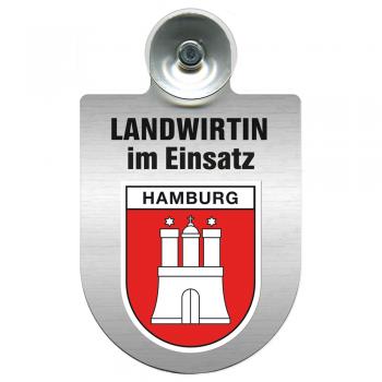 Einsatzschild Windschutzscheibe incl. Saugnapf - Landwirtin im Einsatz - 309738-15 Region Hamburg