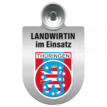 Einsatzschild Windschutzscheibe incl. Saugnapf - Landwirtin im Einsatz - 309738-13 Region Thüringen