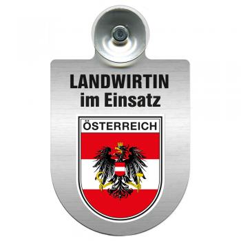 Einsatzschild Windschutzscheibe incl. Saugnapf - Landwirtin im Einsatz - 309738-20 Region Österreich