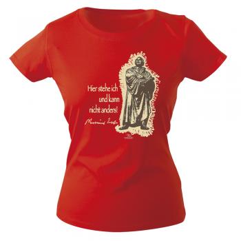 Girly-Shirt mit Print - Luther -  G12623 - versch. farben zur Wahl - rot / XL
