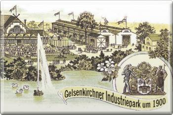 Küchenmagnet - Gelsenkirchener Industriepark - Gr. ca. 8 x 5,5 cm - 38249 - Magnet Kühlschrankmagnet