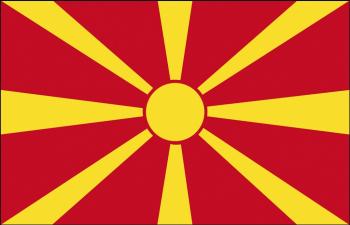 Schwenkflagge - Mazedonien - Gr. ca. 40x30cm - 77106 - Stockländerfahne