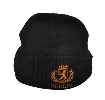 Hip-Hop Mütze mit Einstickung - Lorbeerkranz Berliner Bär - 54297 Schwarz