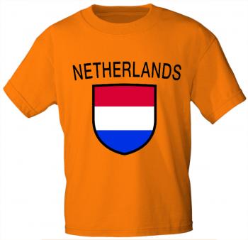 Kinder T-Shirt mit Print - Niederlande - 76119 - orange 98/104
