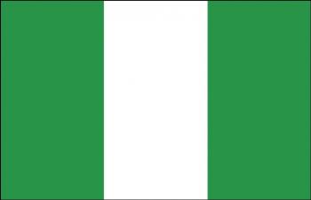 Schwenkflagge mit Holzstock - Nigeria - Gr. ca. 40x30cm - 77121 - Länderflagge, Stockländerfahne
