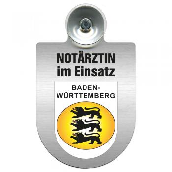 Einsatzschild Windschutzscheibe incl. Saugnapf - Notärztin im Einsatz - 393827 - Region Baden-Württemberg