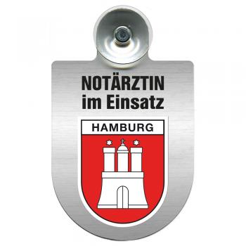 Einsatzschild Windschutzscheibe incl. Saugnapf - Notärztin im Einsatz - 393827 - Region Hamburg