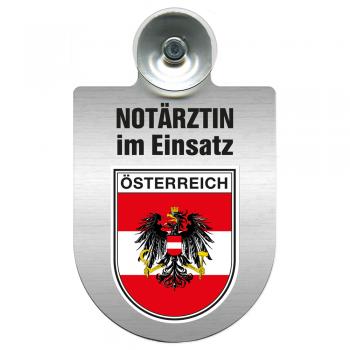 Einsatzschild Windschutzscheibe incl. Saugnapf - Notärztin im Einsatz - 393827 - Region Österreich