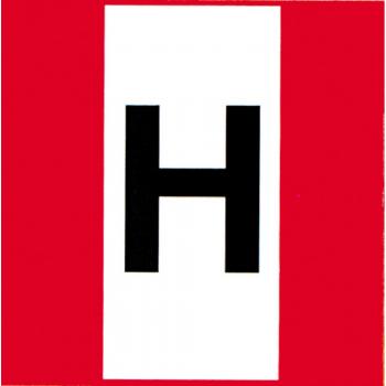 Hinweisschild - H - Gr. ca. 14 x 14 cm - 308533
