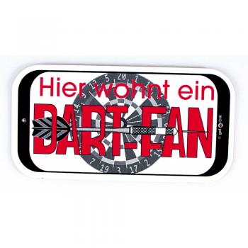 Spaßschild - Hier wohnt ein Dart-Fan - 308117/1 - Gr. ca. 145 x 75 mm