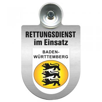 Einsatzschild Windschutzscheibe incl. Saugnapf - Rettungsdienst im Einsatz - 309354-1 - Region Baden-Württemberg