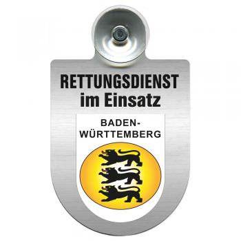 Einsatzschild Windschutzscheibe incl. Saugnapf - Rettungsdienst im Einsatz - 309354-1 - Region Baden-Württemberg