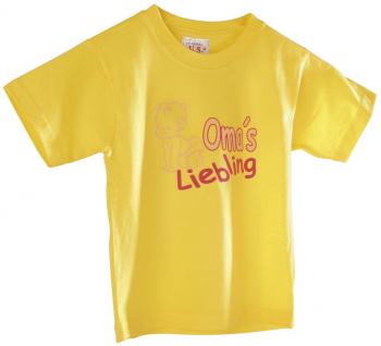 Kinder T-Shirt mit Print - Omas Liebling - 08209 gelb - Gr. 110/116