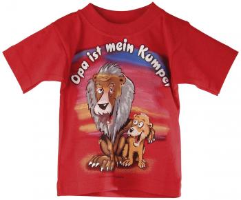 Kinder T-Shirt mit Print - Opa ist mein Kumpel - 08226 rot - Gr. 122/128