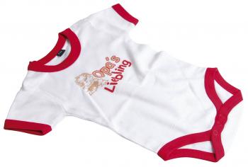 Babystrampler mit Print - Opas Liebling - 08304 weiß-rot - 12-18 Monate
