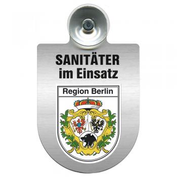 Einsatzschild Windschutzscheibe incl. Saugnapf - Sanitäter im Einsatz - 309396-   Regionen nach Wahl Region Berlin